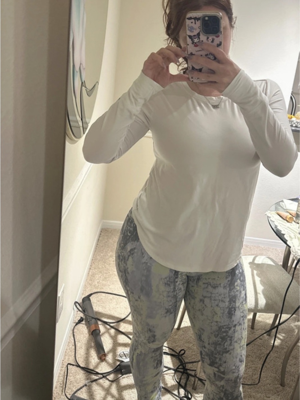 DSG Women's White Long-Sleeve Crewneck Top